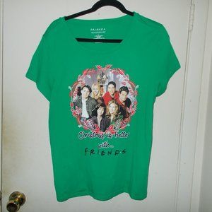 Friends Christmas Graphic Tee Green/Multi Color Size Large